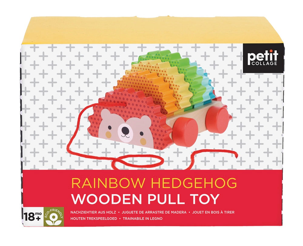 Rainbow Hedgehog Wooden Pull Toy