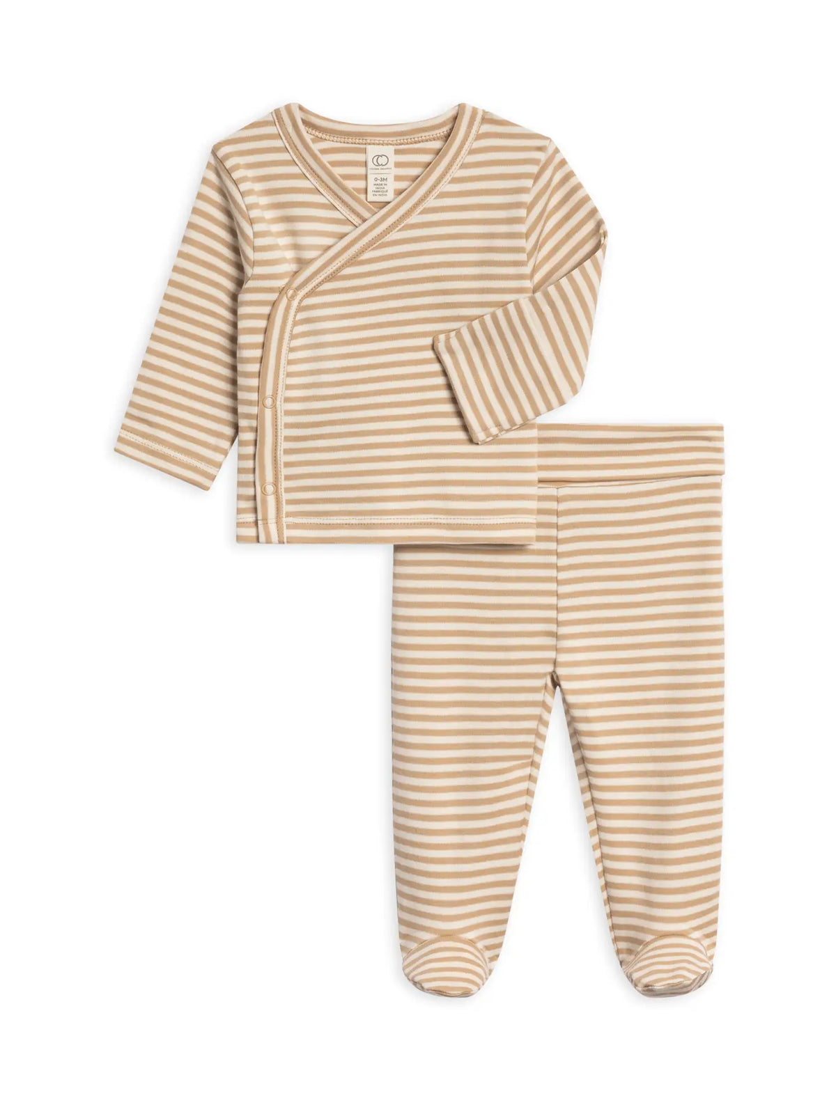 Riley 2 Piece Kimono Top and Pant Set - Clay Stripe