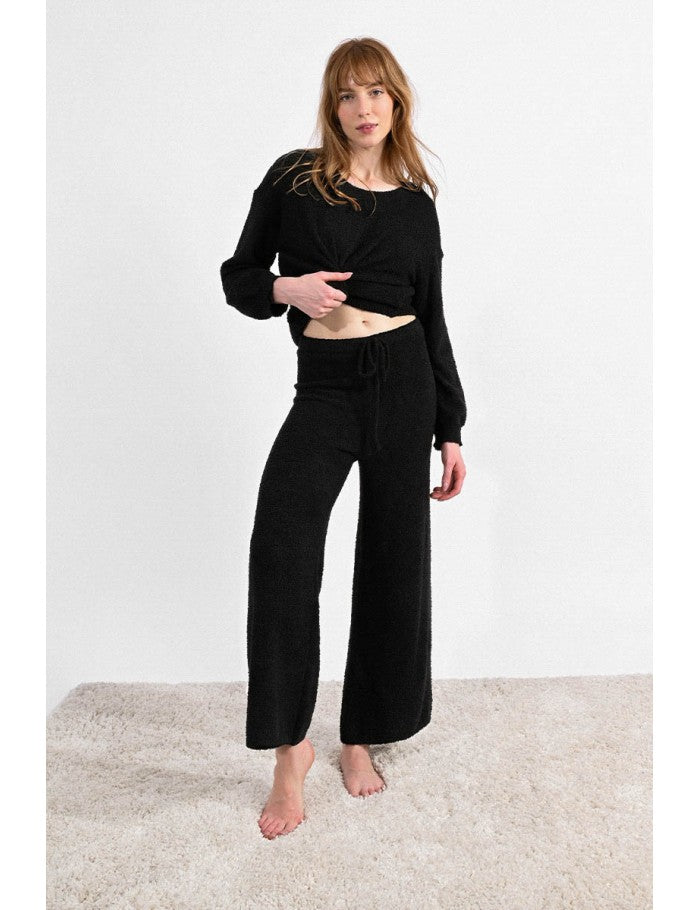 Knit Loungewear Pants - Black
