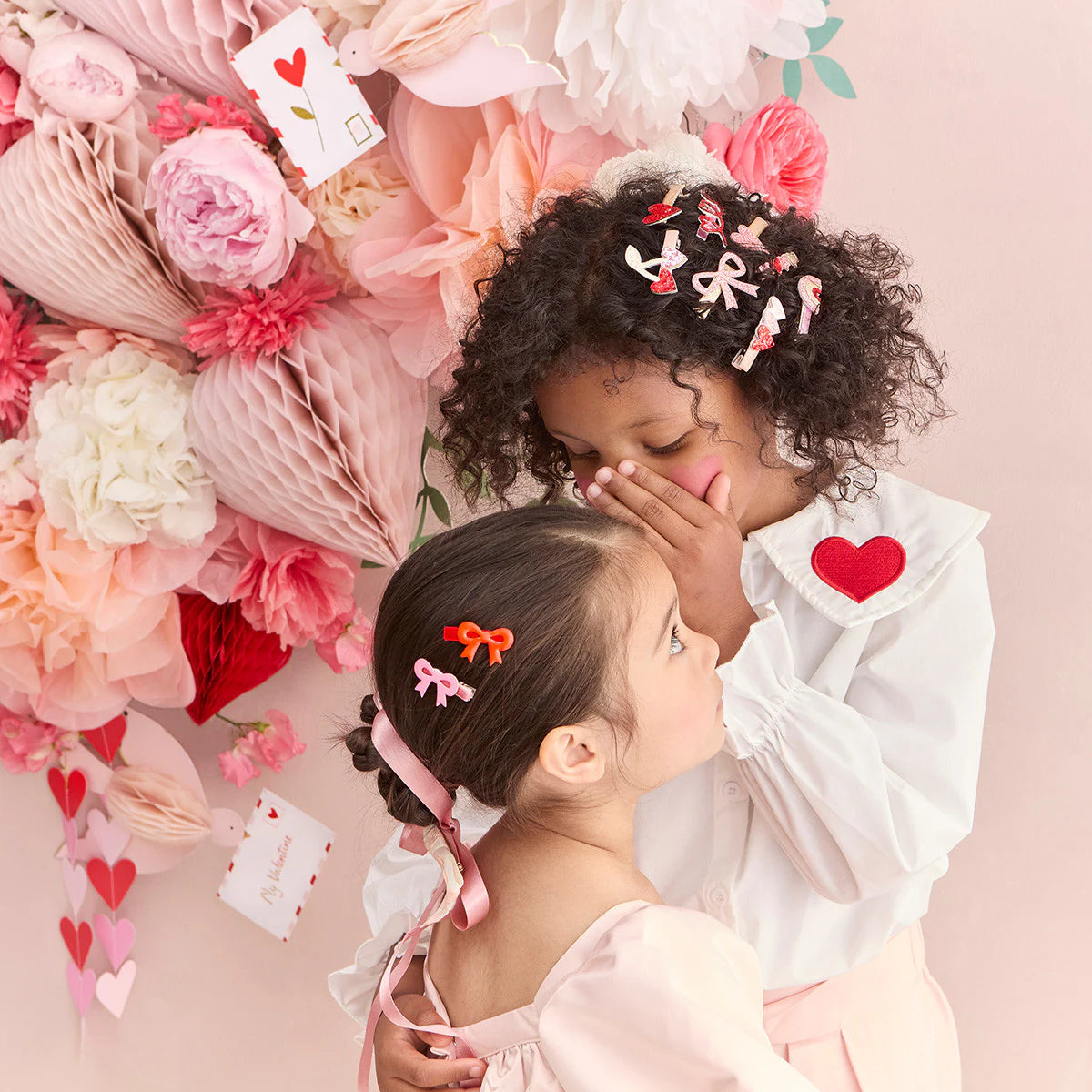 Valentine's Bow Hair Clips (x6)