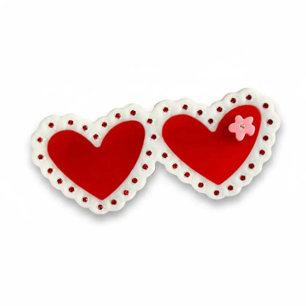 Valetines Laced Hearts Hair Alligator Clip
