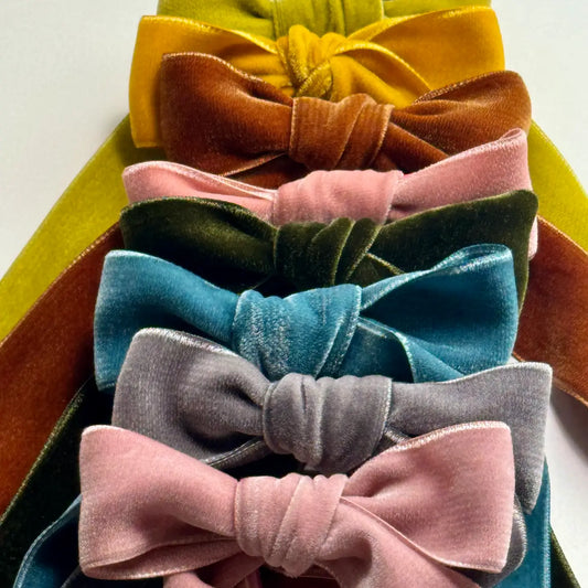 Velvet Hair Bows - Several Colors