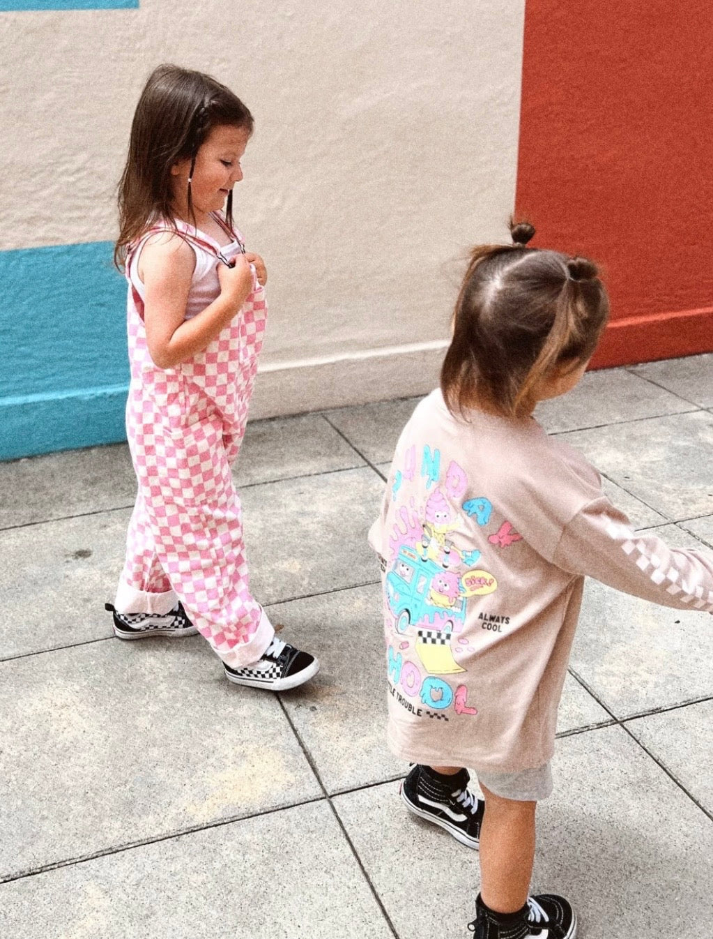 Pink Checkered Overalls