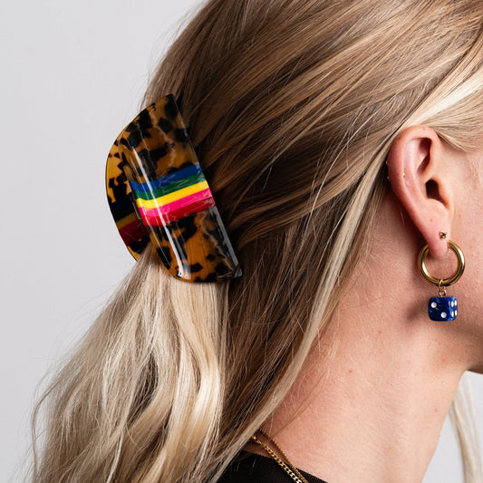 Tortoise Rainbow Hair Claw