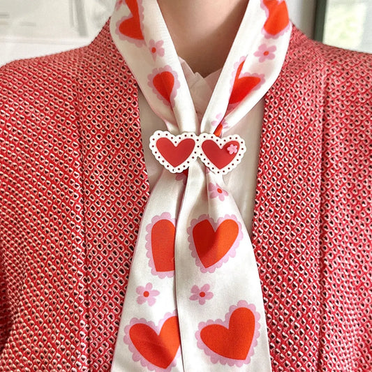 Valetines Laced Hearts Hair Alligator Clip