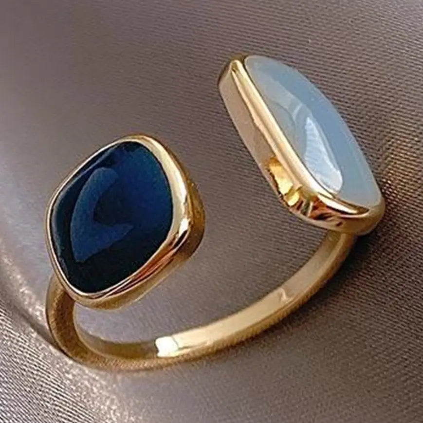 Simple Open Statement Stackable Ring - Blue