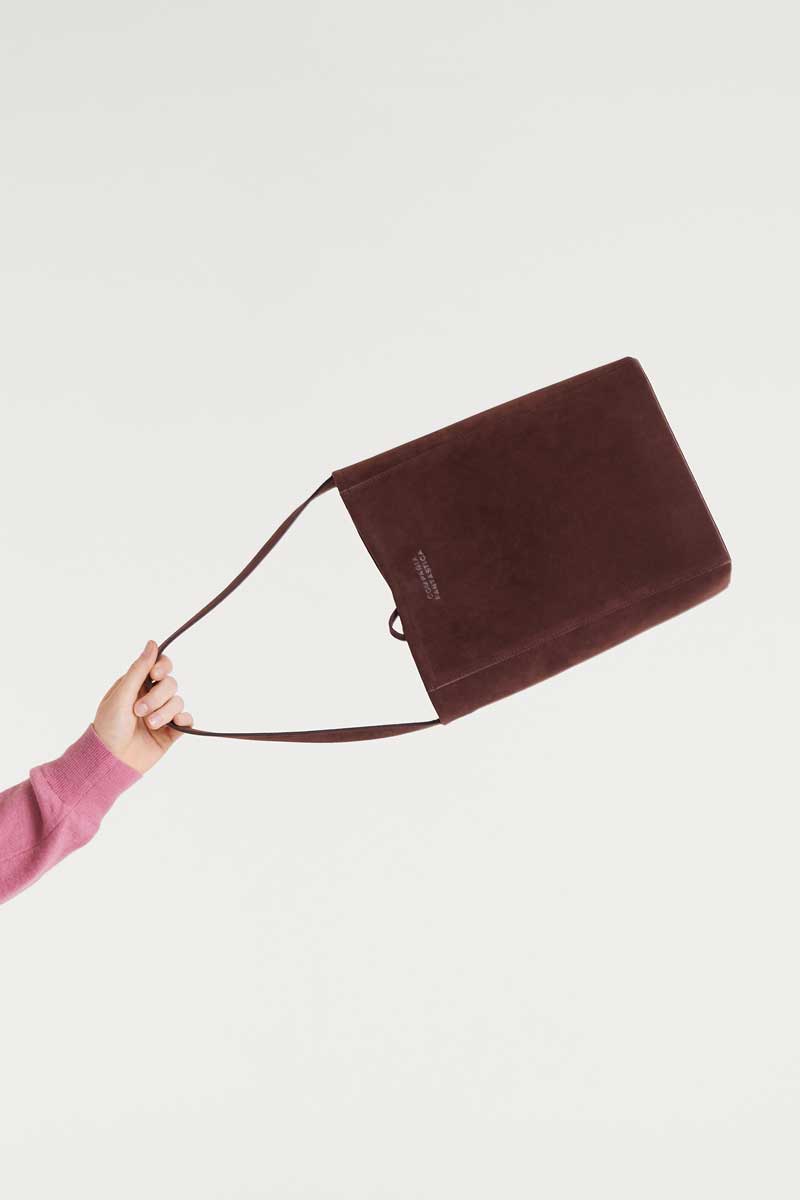Suede Bucket Bag - Brown