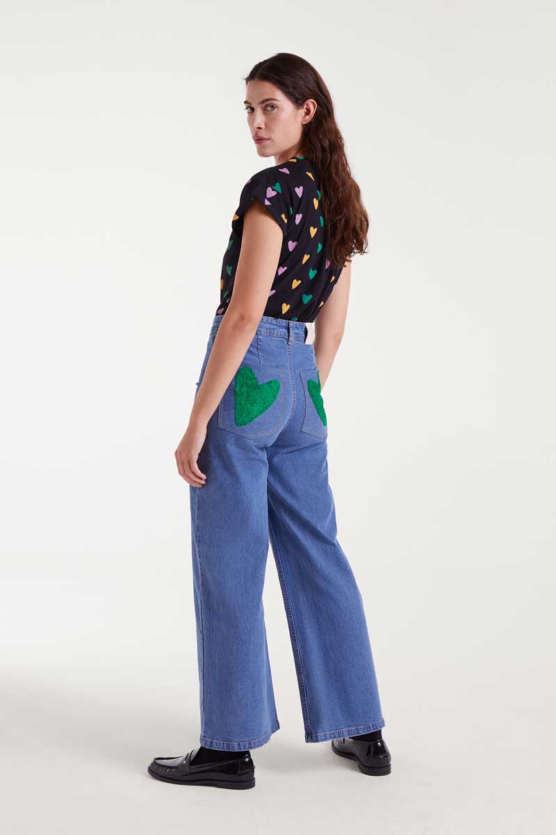 Heart Patch Pocket Denim