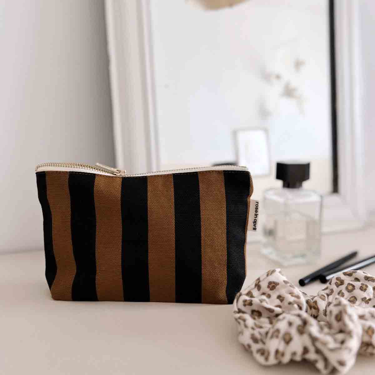 Pouch - Sofia Stripes Cumin/Black