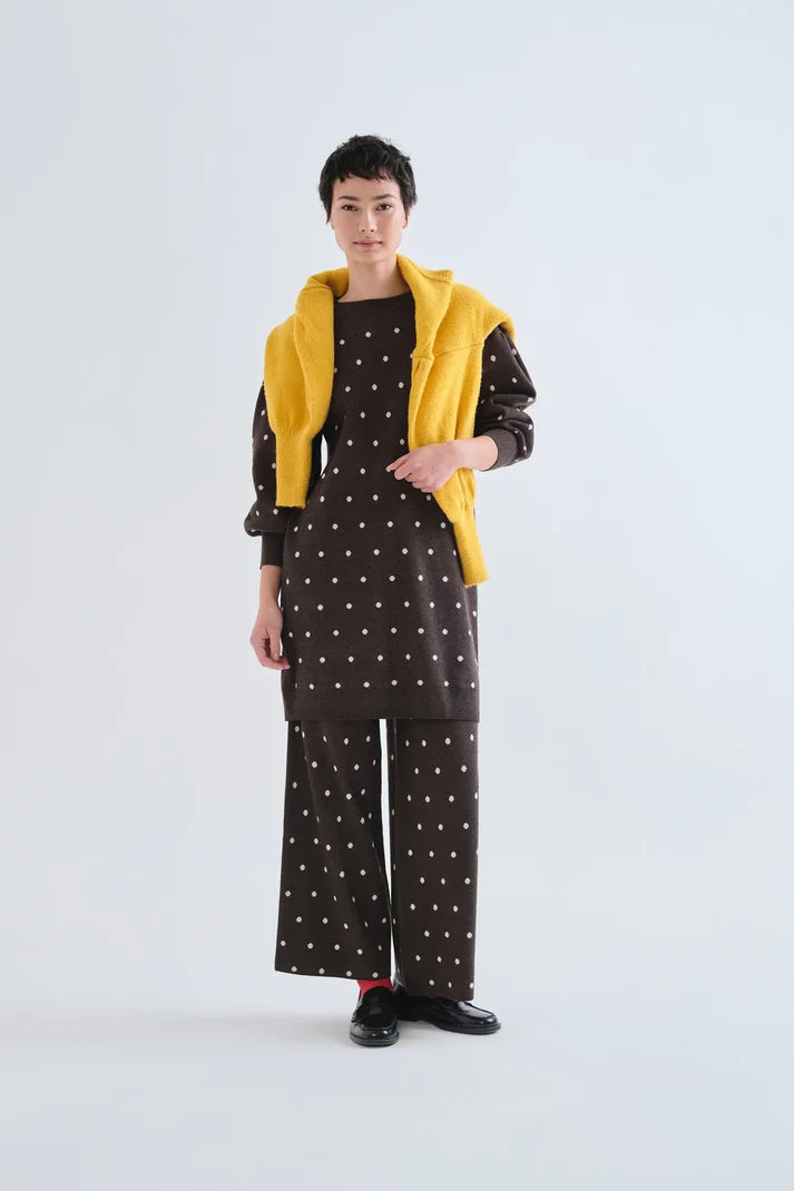Polka Dot Sweater Dress - Green
