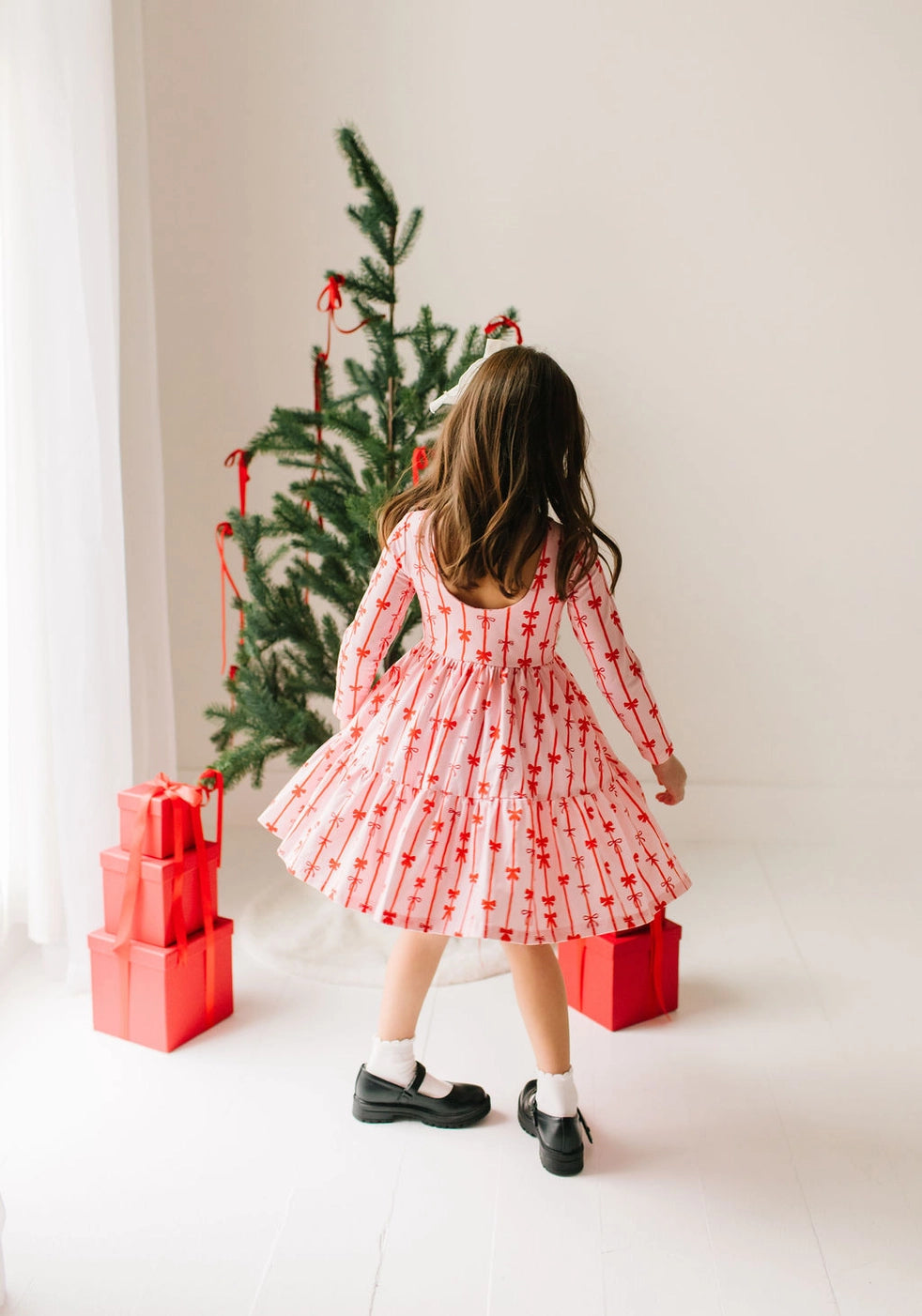 Gwendolyn Ruffle Dress - Red Bows