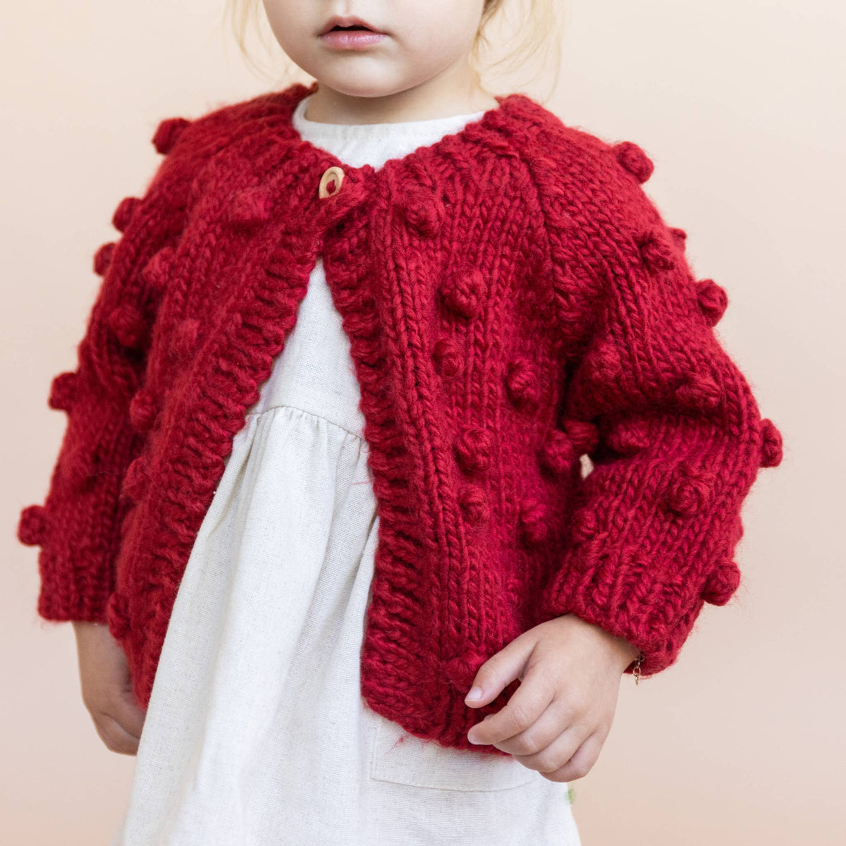 Red Popcorn Cardigan
