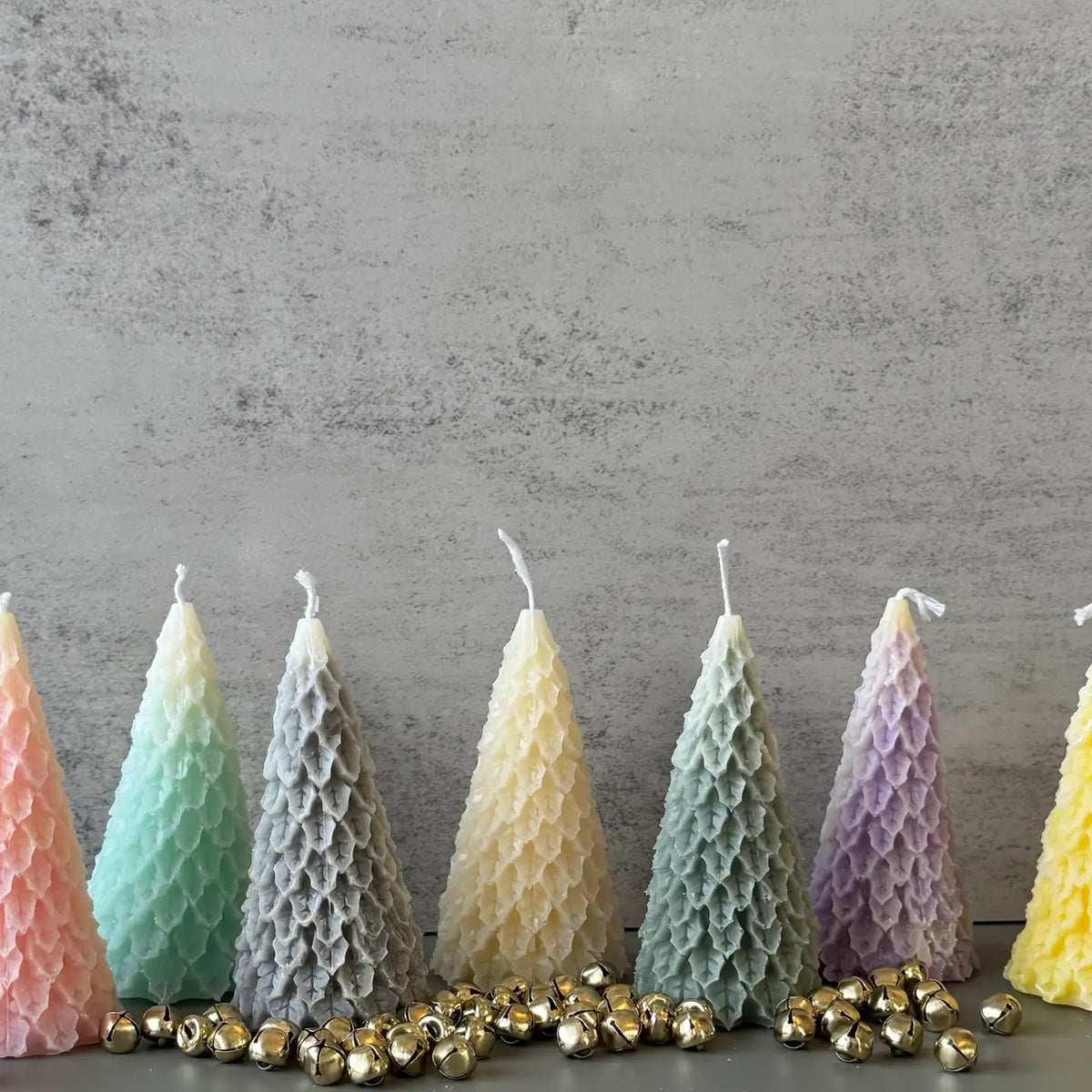Frosty Retro Style Holiday Tree Candle - Cream