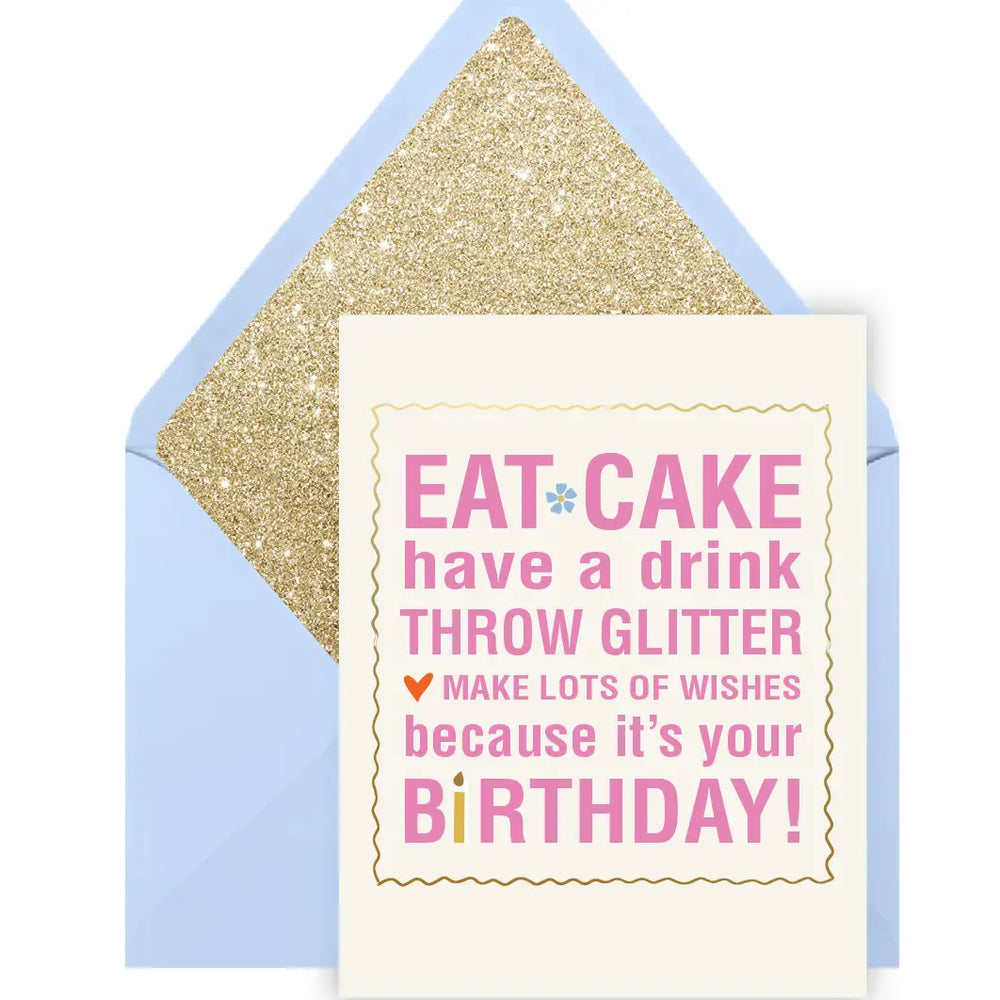 Eat Cake Throw Glitter