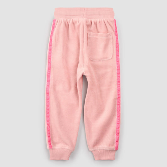 Retro Stripe on Miles Pink Velour Joggers