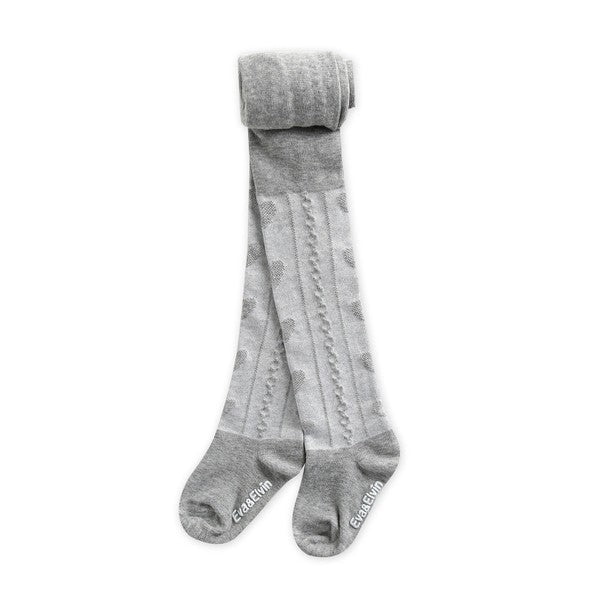 Twist Heart Tights - Gray