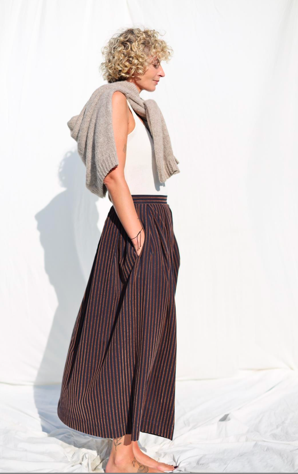 Twill Velvet Skirt