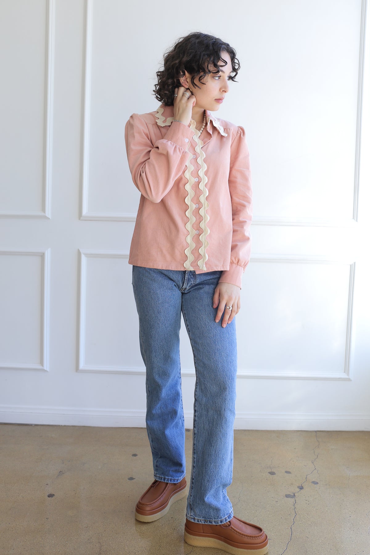 Tanya Top - Baby Cord in Petal