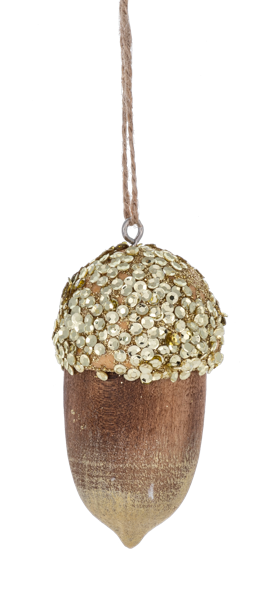 Glitter Acorn Ornament - Two Sizes