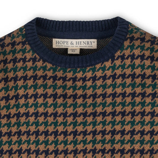 Organic Intarsia Crew Neck Sweater