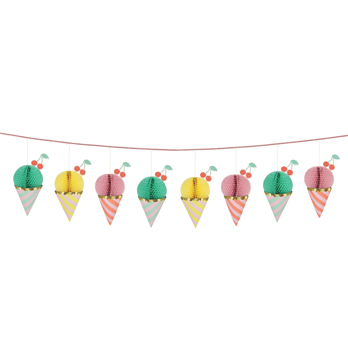Ice Cream Honeycomb Garland