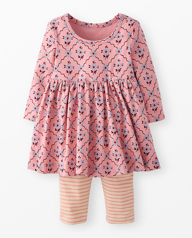 Baby Skater Dress + Legging Set - Pink
