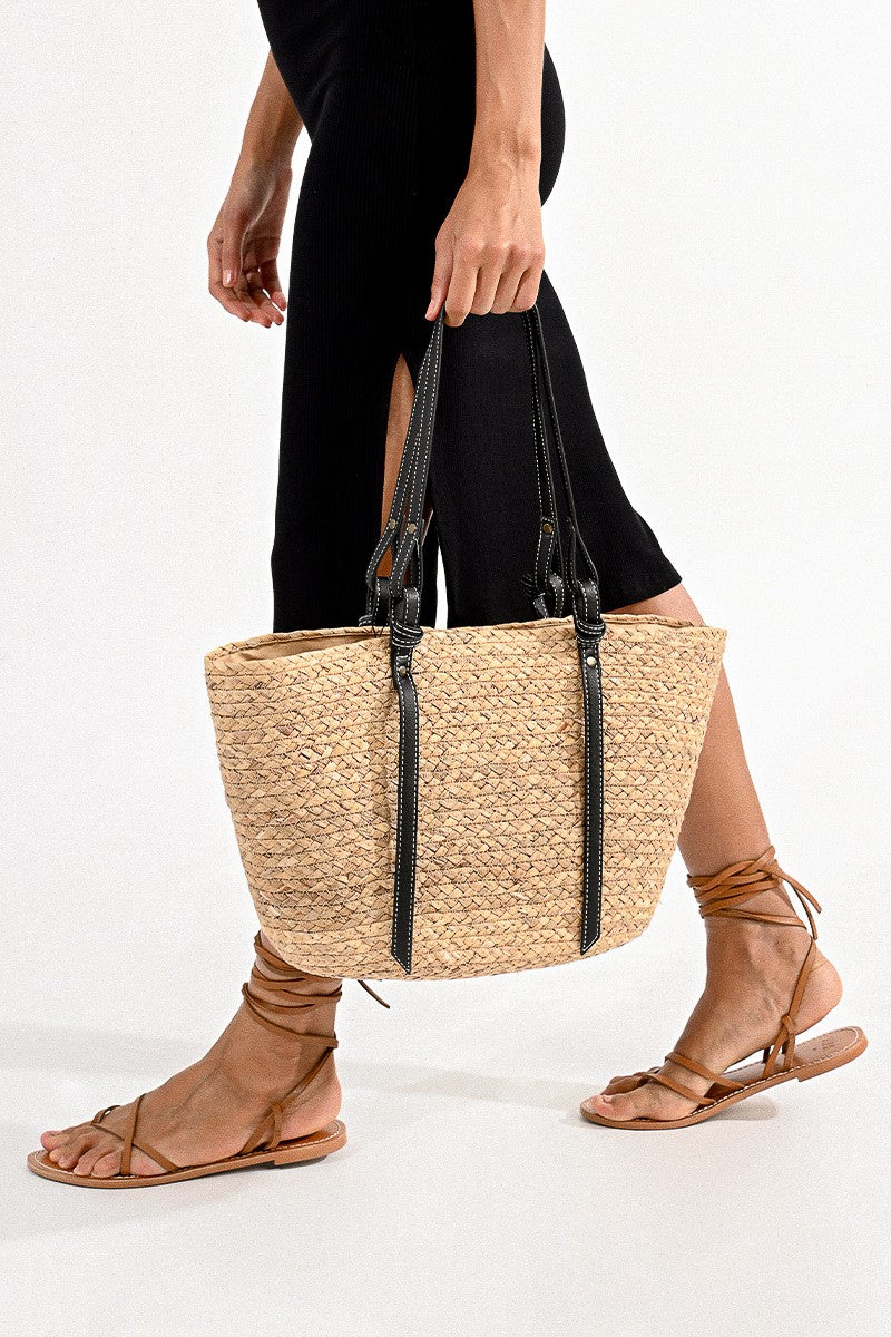 Woven Straw Tote Bag — Summer Carryall