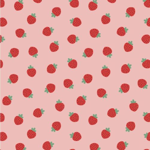 French Terry Top and Pant Set - Strawberries