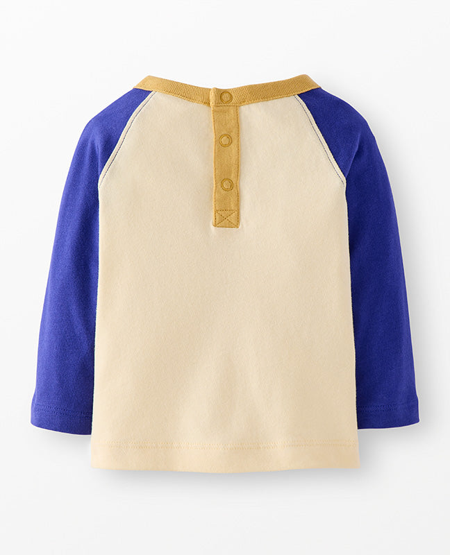 L/S Baseball Tee - Blue Colorblock