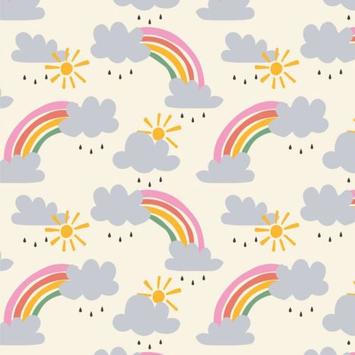Kids Long John Pajama Set - Rainbows