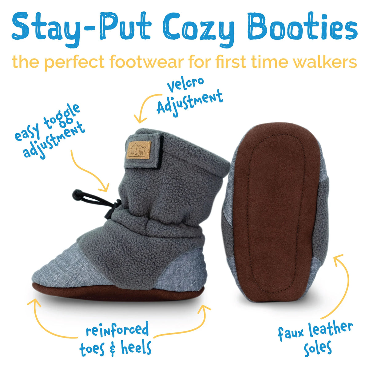 Baby Stay-Put Cozy Booties | Navy