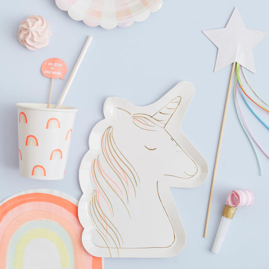Neon Rainbow Party Cups (x 12)