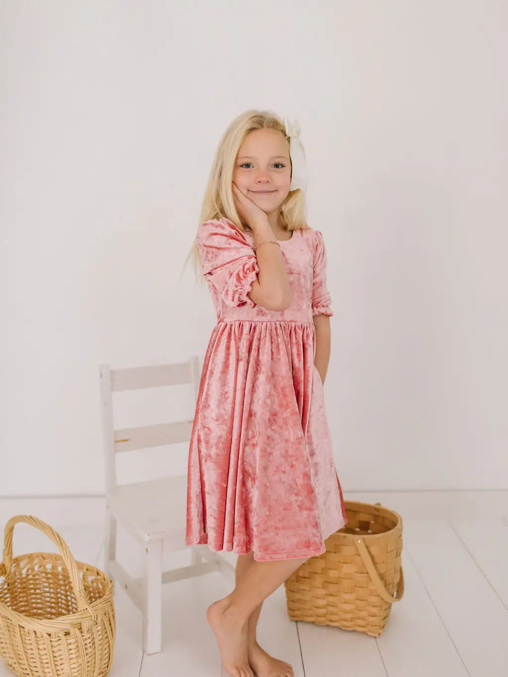 Velvet Pippa Dress - Pink