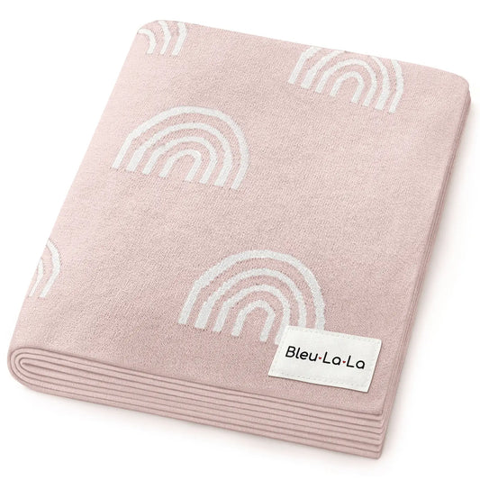 100% Cotton Swaddle Receiving Baby Blanket - Rainbow