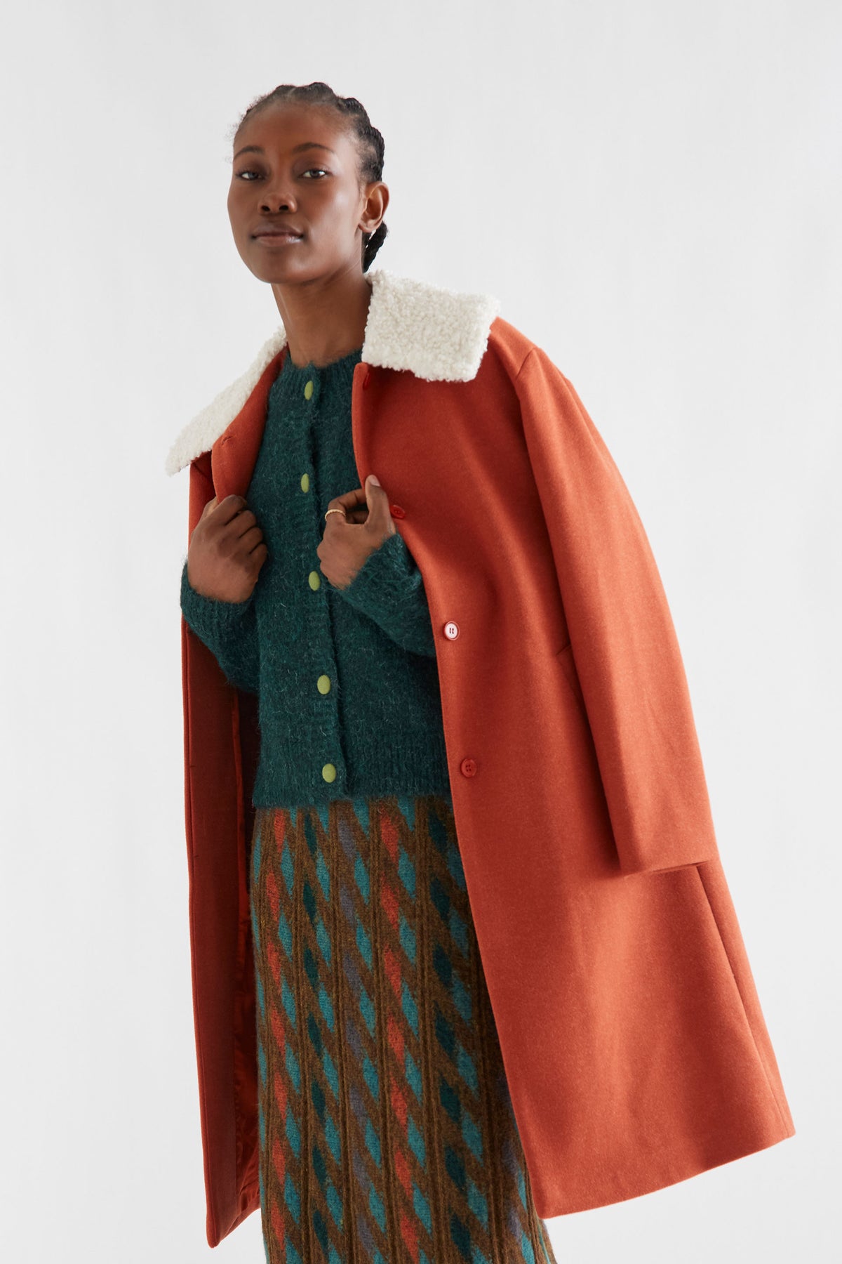 Covered Button Cardigan - Green