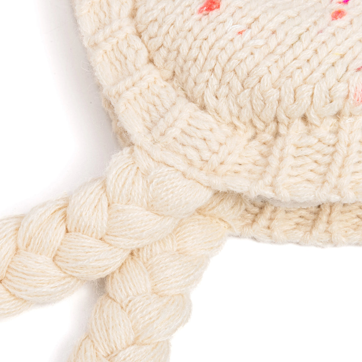 Girls Speckled Knit Winter Hat with Braids