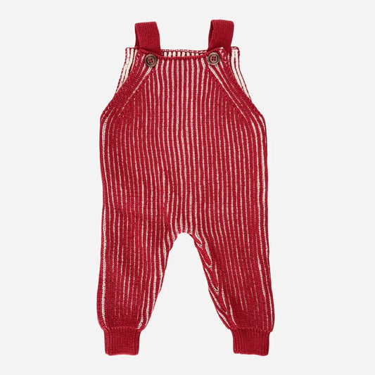Cotton Brioche Overalls - Red