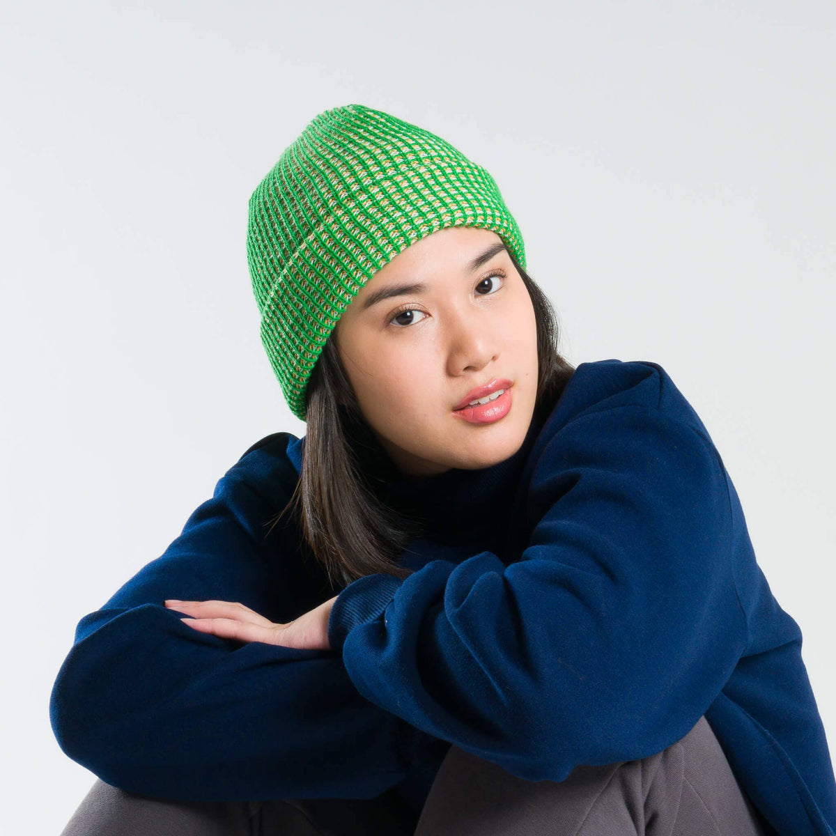 Simple Grid Knit Beanie - Several Colors