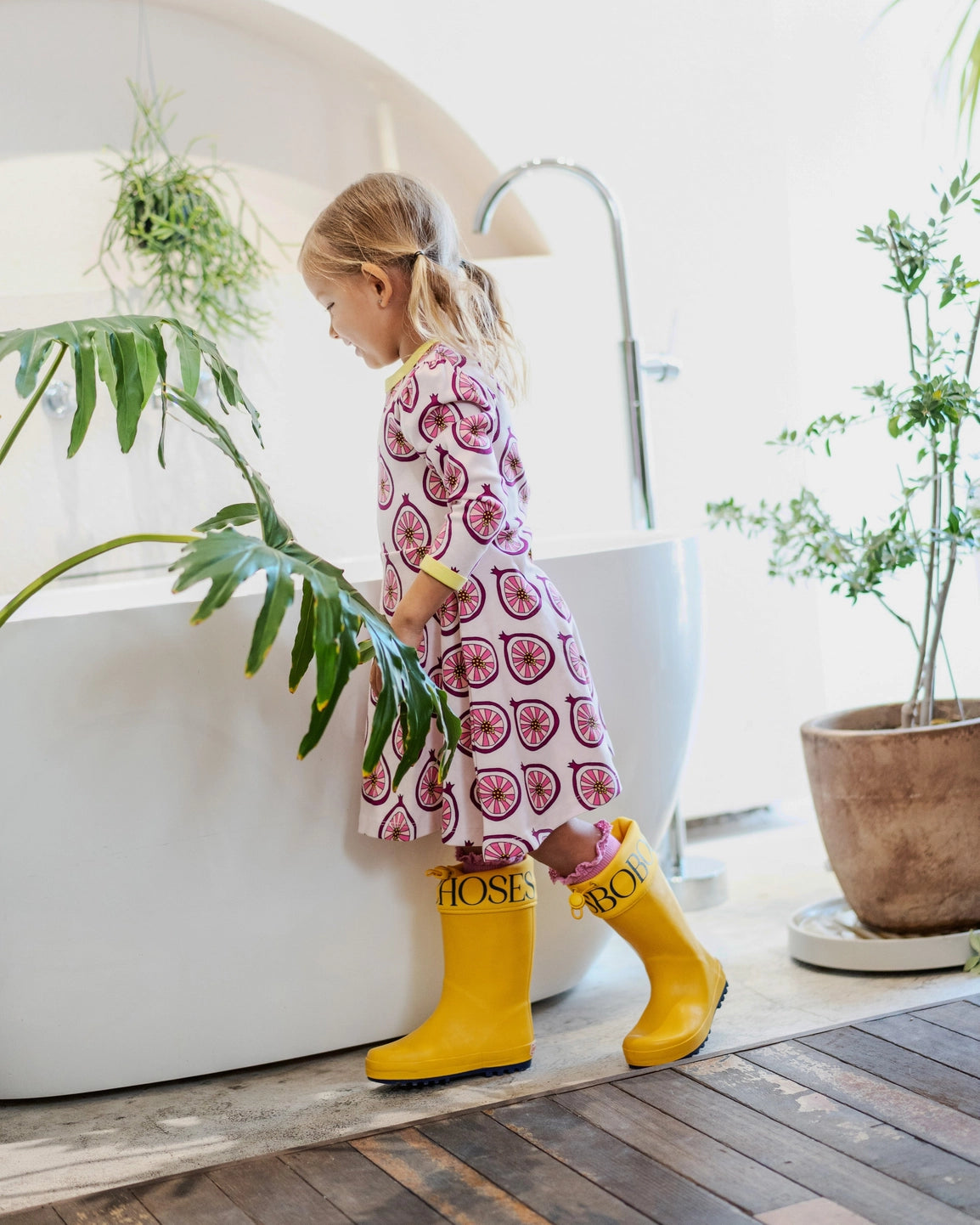 Organic Cotton Mia Dress - Pomegranate
