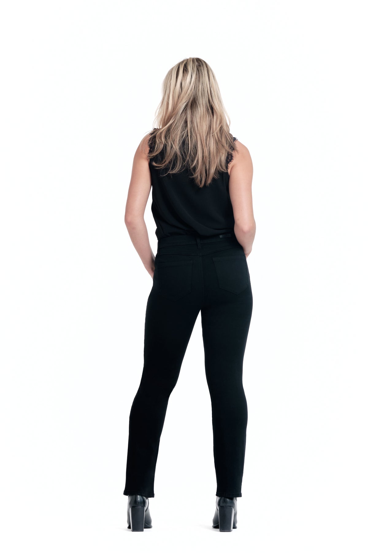 Slim Straight Leg Black Denim - Sheila
