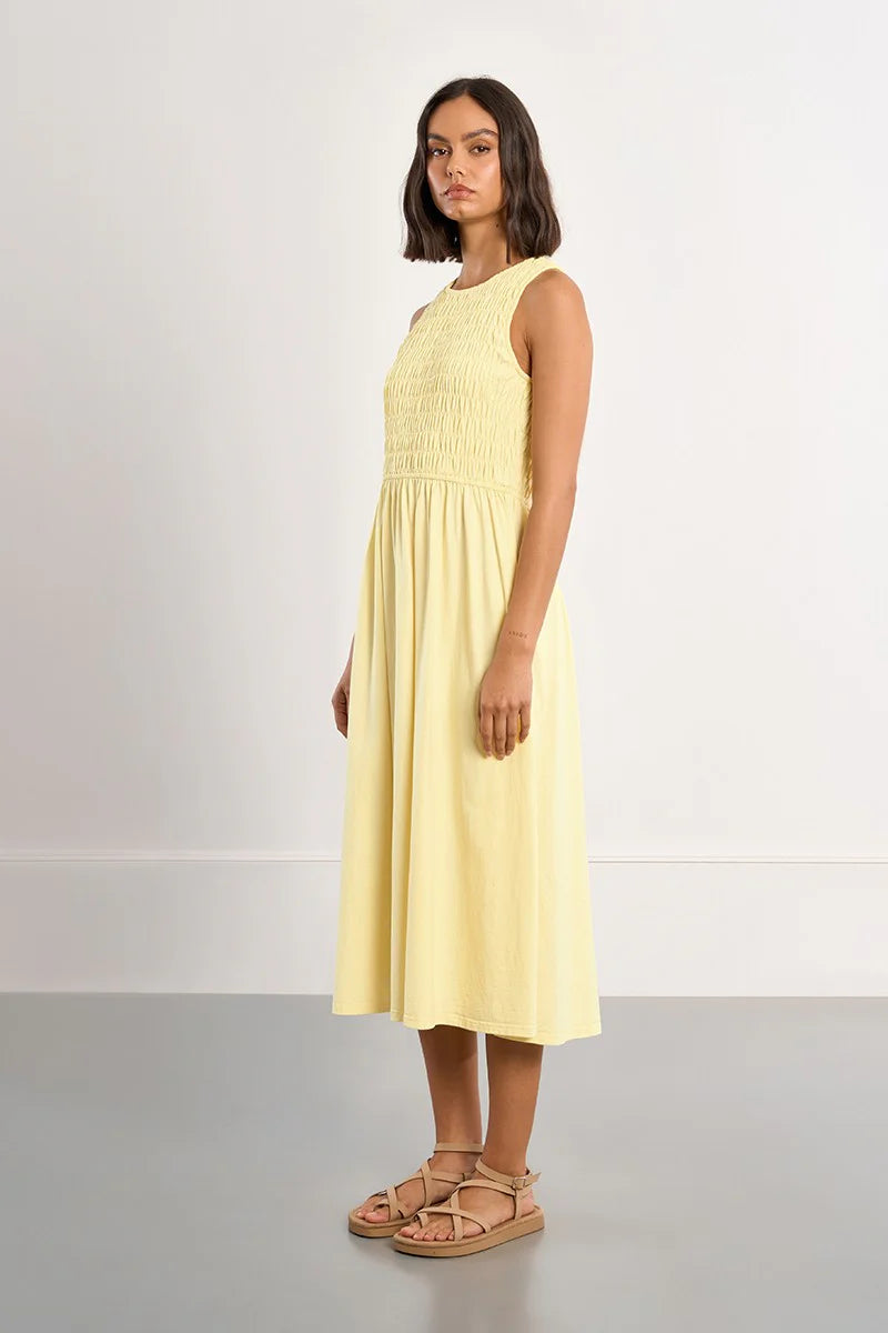 Cotton Smocked Dress - Butter