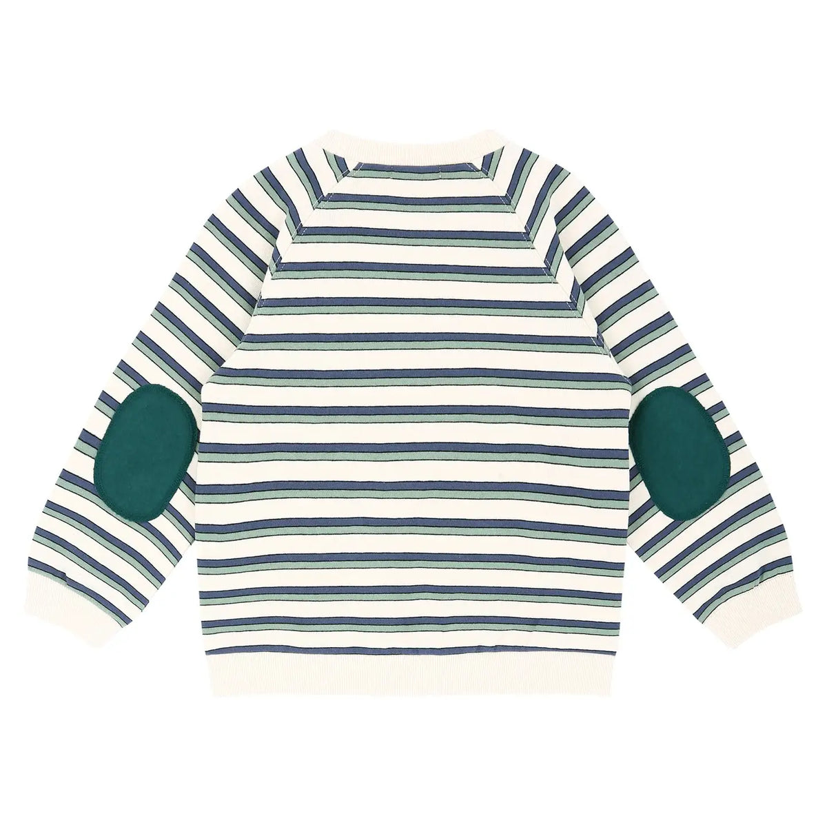 Striped Elbow Patch Sweatshirt