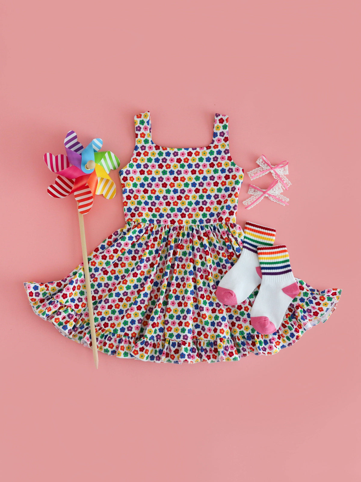 Rainbow Stripe Crew Socks