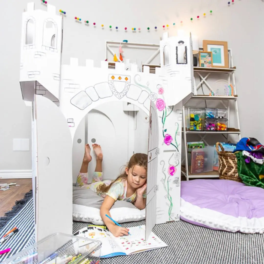 Fairy Tale Castle Coloring Cardboard Playhouse Toy For Kids