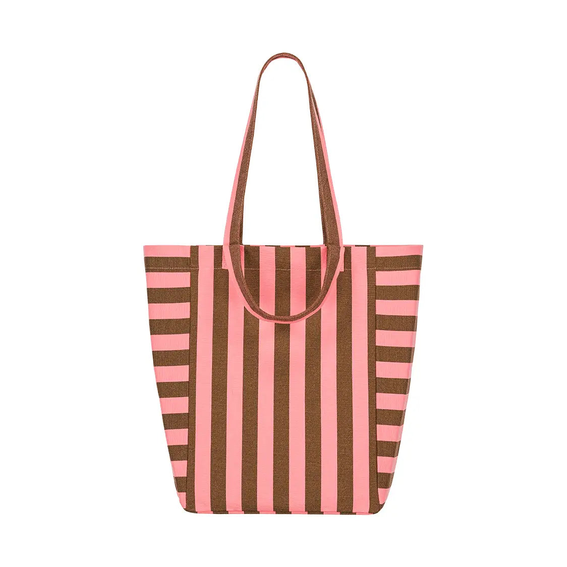 Elisabeth Tote Bag Stripes - Funky Pink/Olive