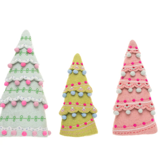 Sugar Plum Tree Set, Pastel - set of 3