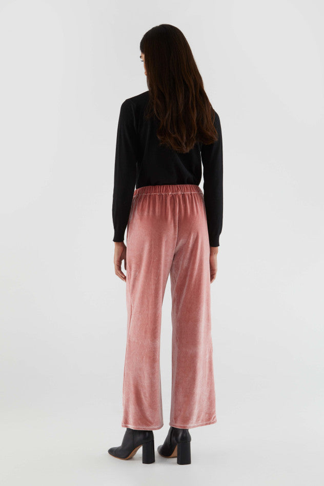 Velvet Stretch Pants - Pink