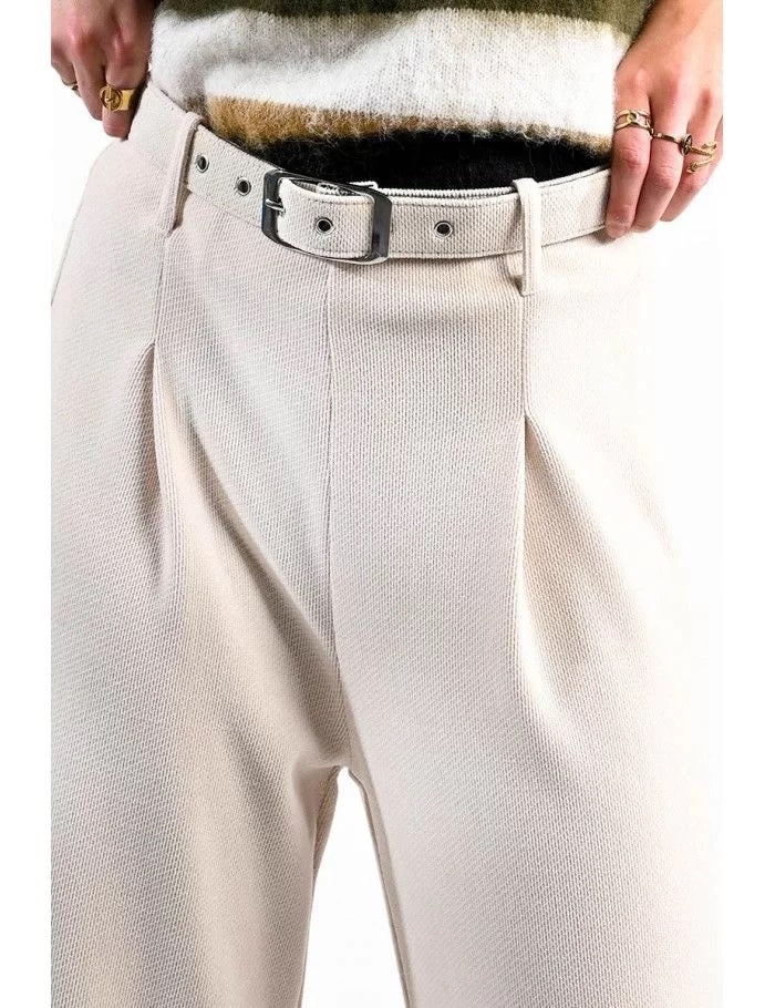 Wide Leg Pants - Cream