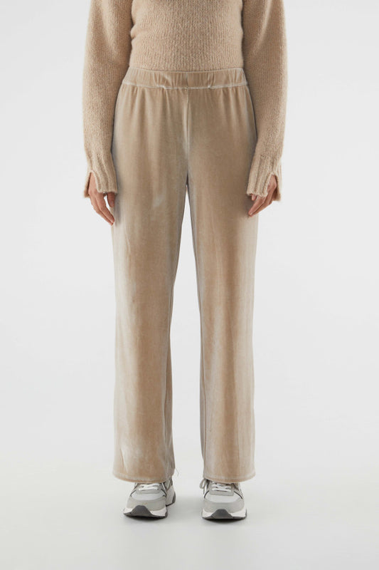 Velvet Stretch Pants - Beige