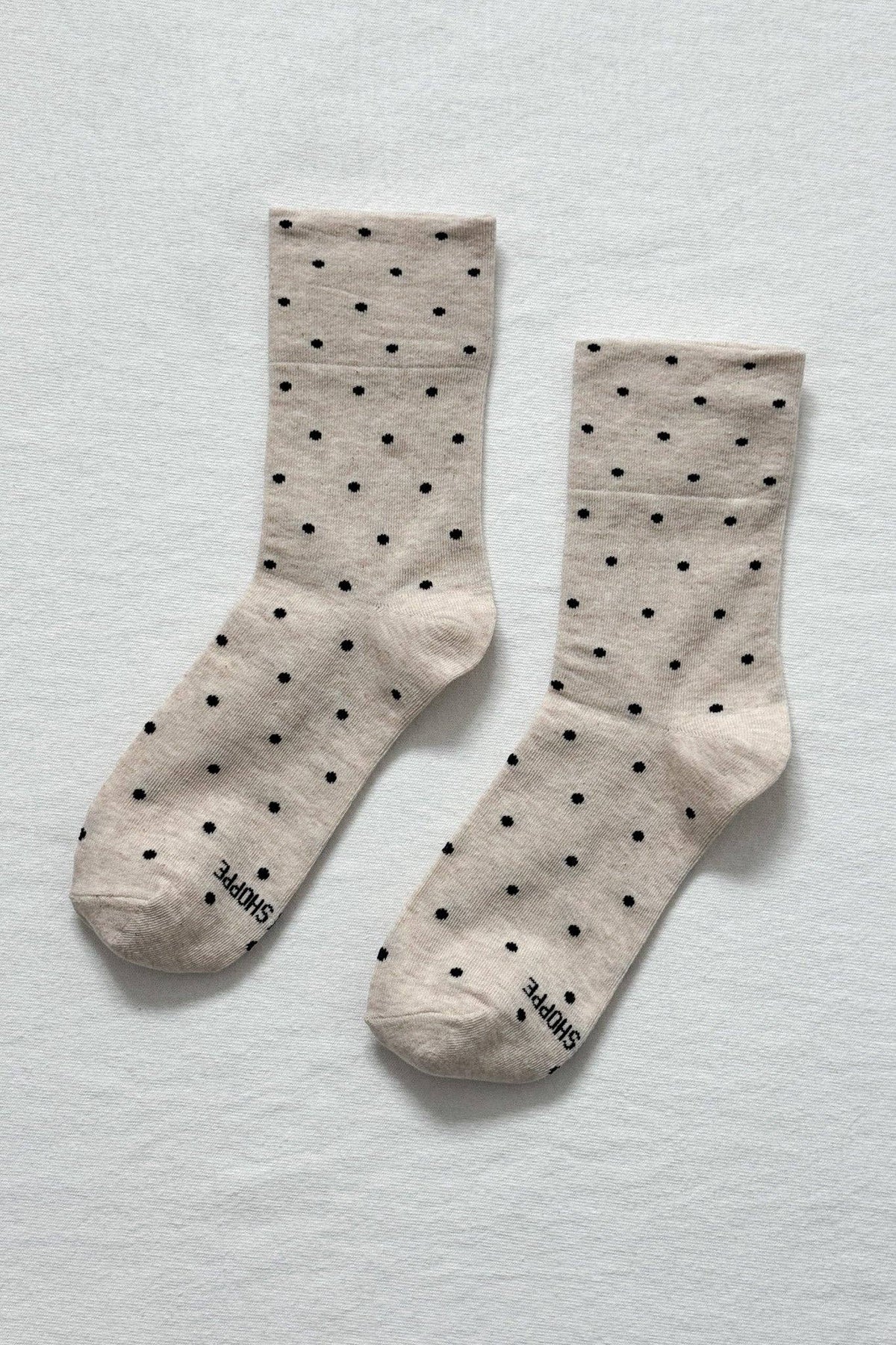 Polka Dot Sneaker Socks OATMEAL/BLACK